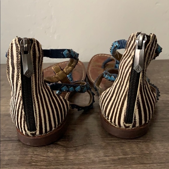 Sam Edelman zipper back blue sandals - Picture 3 of 4